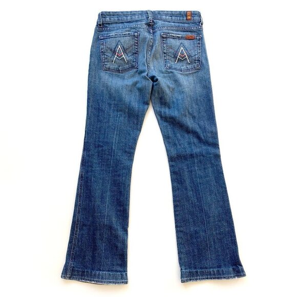 Vintage 7 For All Mankind Womens Low Rise Bootcut Jeans W29 x L29 Made in USA - Picture 4 of 13